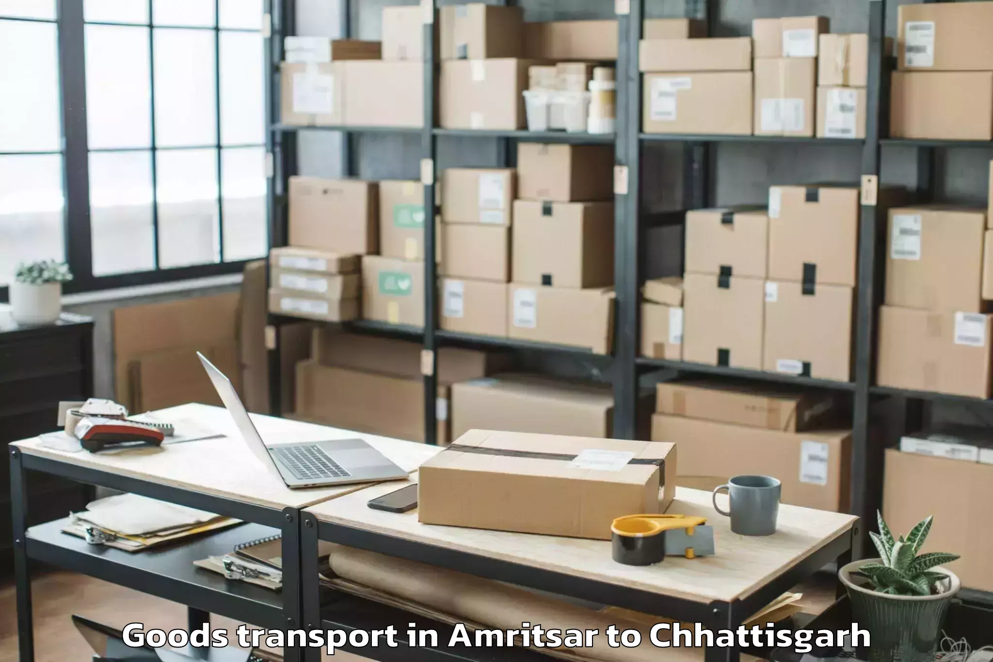 Book Your Amritsar to Korba Goods Transport Today